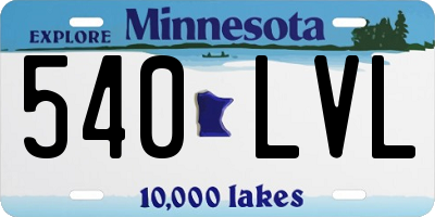 MN license plate 540LVL