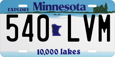 MN license plate 540LVM