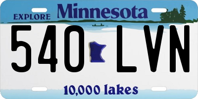 MN license plate 540LVN