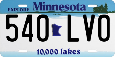 MN license plate 540LVO