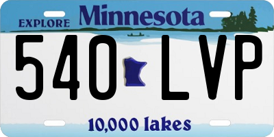 MN license plate 540LVP