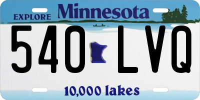MN license plate 540LVQ