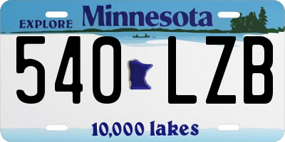 MN license plate 540LZB