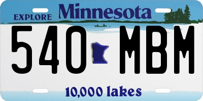 MN license plate 540MBM