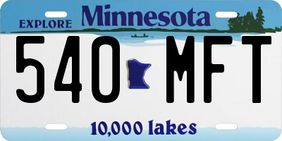 MN license plate 540MFT