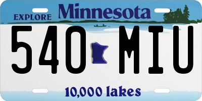 MN license plate 540MIU