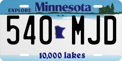 MN license plate 540MJD