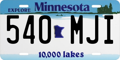 MN license plate 540MJI