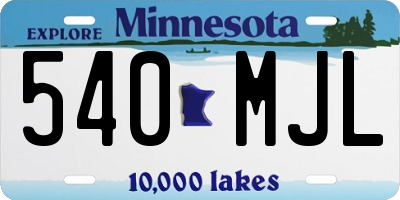 MN license plate 540MJL