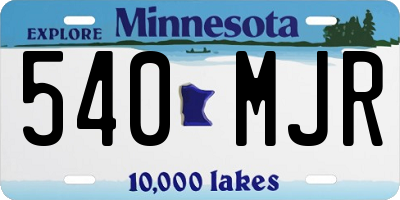 MN license plate 540MJR