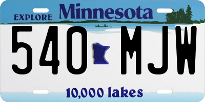 MN license plate 540MJW