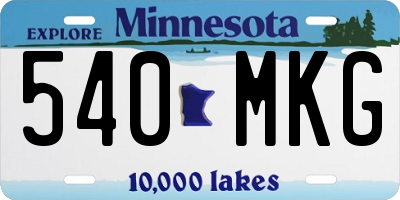 MN license plate 540MKG