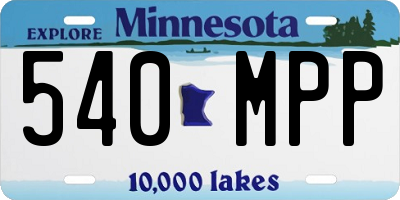 MN license plate 540MPP