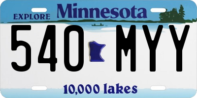 MN license plate 540MYY