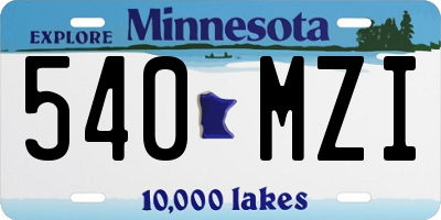 MN license plate 540MZI