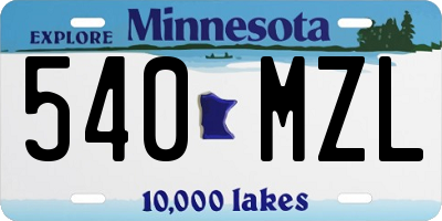 MN license plate 540MZL