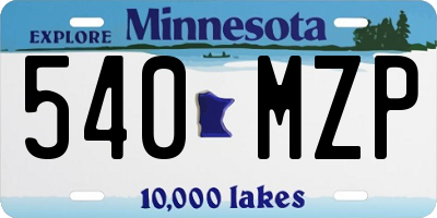 MN license plate 540MZP