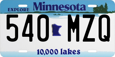 MN license plate 540MZQ