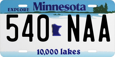 MN license plate 540NAA