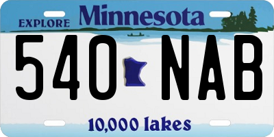 MN license plate 540NAB