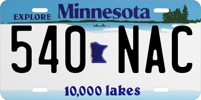 MN license plate 540NAC