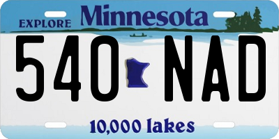 MN license plate 540NAD