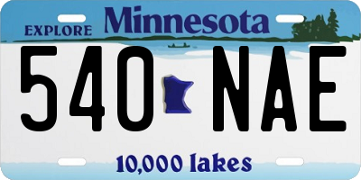 MN license plate 540NAE