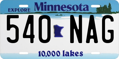 MN license plate 540NAG