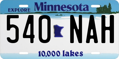 MN license plate 540NAH