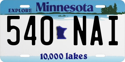 MN license plate 540NAI