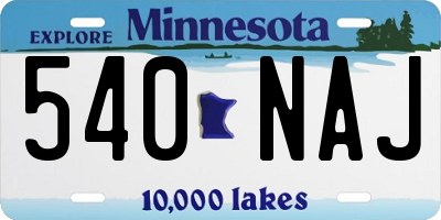 MN license plate 540NAJ