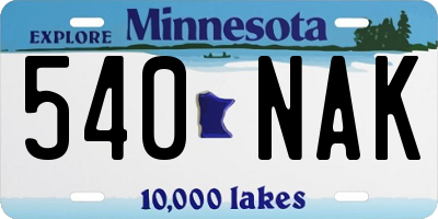 MN license plate 540NAK