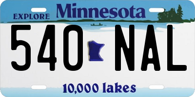 MN license plate 540NAL