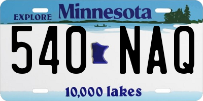 MN license plate 540NAQ
