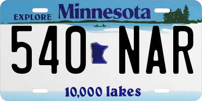 MN license plate 540NAR
