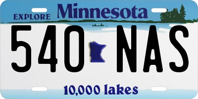 MN license plate 540NAS