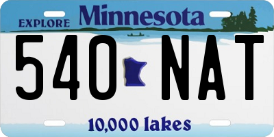 MN license plate 540NAT