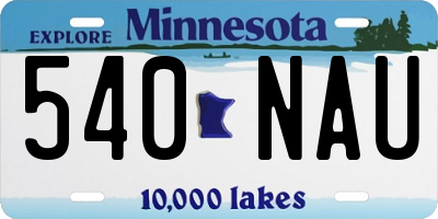 MN license plate 540NAU