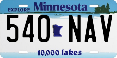 MN license plate 540NAV