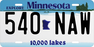 MN license plate 540NAW