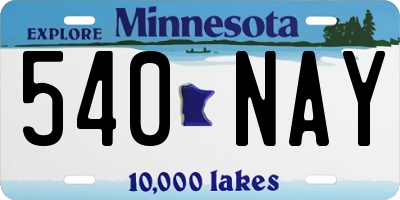 MN license plate 540NAY
