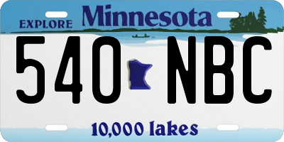 MN license plate 540NBC