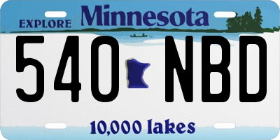 MN license plate 540NBD
