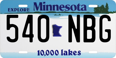 MN license plate 540NBG