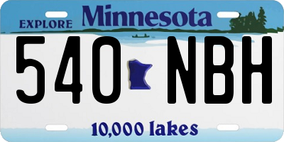 MN license plate 540NBH