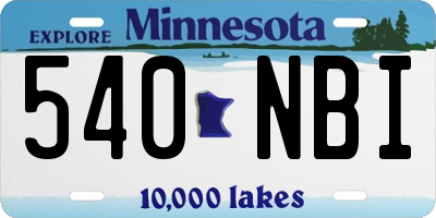 MN license plate 540NBI