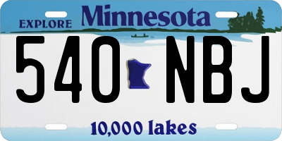 MN license plate 540NBJ