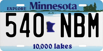 MN license plate 540NBM