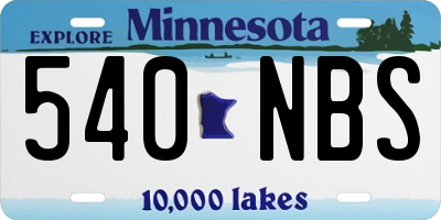 MN license plate 540NBS