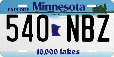 MN license plate 540NBZ
